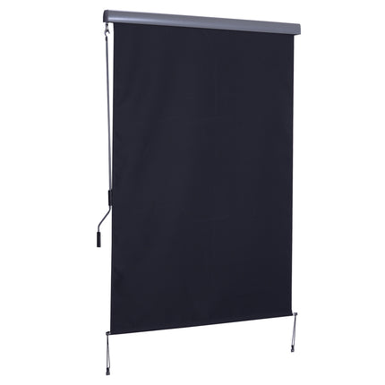 Balcony Awning With Hand Crank - Dark Grey, 140x250cm