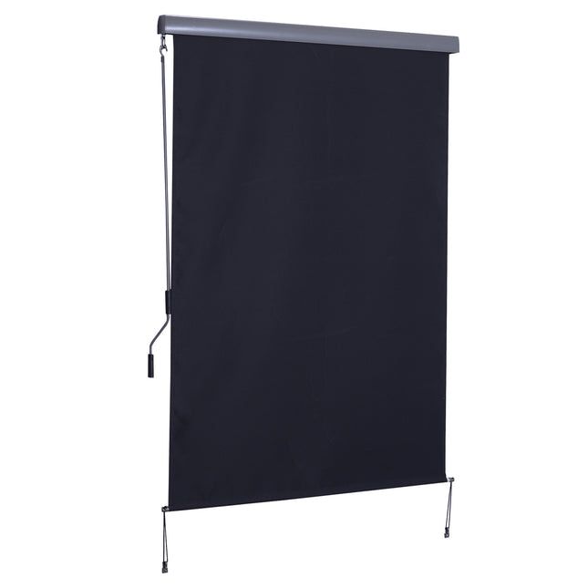 Balcony Awning With Hand Crank - Dark Grey, 140x250cm