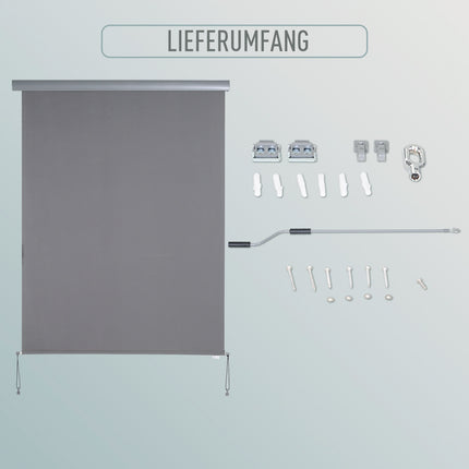 Vertical Balcony Awning, Grey, 140x200 cm, Wind protection