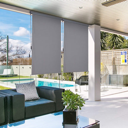 Vertical Balcony Awning, Grey, 140x200 cm, Wind protection