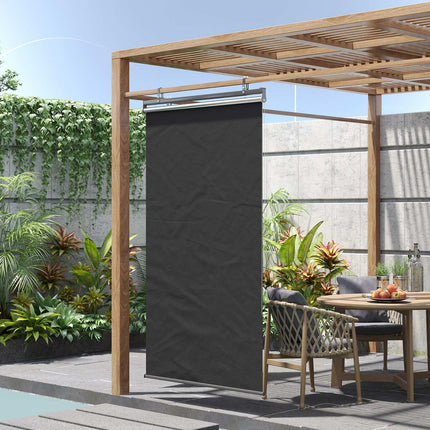 Balcony Privacy screen Sunproof polyester curtain, dark grey