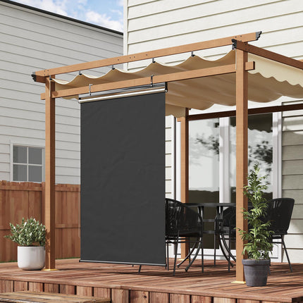 Balcony Privacy screen Sunproof polyester curtain, dark grey