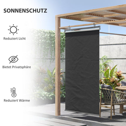 Balcony Privacy screen Sunproof polyester curtain, dark grey