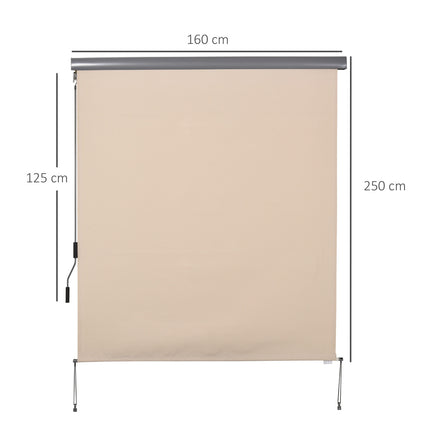 Balcony Awning Privacy screen, Hand crank, 160x250 cm