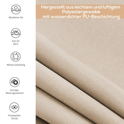 Balcony Awning Privacy screen, Hand crank, 160x250 cm