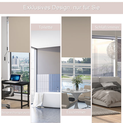 Creamy white Vertical Balcony Awning, windproof, 100x140cm