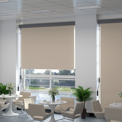 Creamy white Vertical Balcony Awning, windproof, 100x140cm