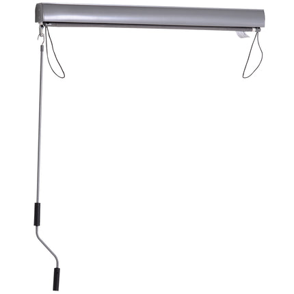 Balcony awning with hand crank, grey, 100x140cm, wind and privacy protection