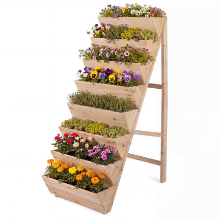 Vertical Garden Bed with 8 Tiers, Fir Wood Planters