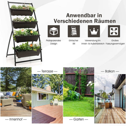 Vertical Garden Planter, 4-Tier with Drainage Holes