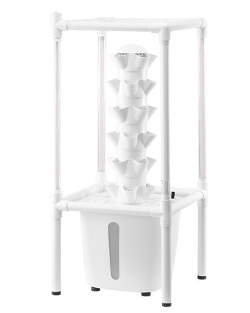 Vertical Hydroponic Tower, 30 Pods, 6 Tiers, LED Light
