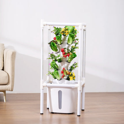 Vertical Hydroponic Tower, 30 Pods, 6 Tiers, LED Light