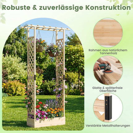 Vertical Planter Box with Trellis and Hanging Roof