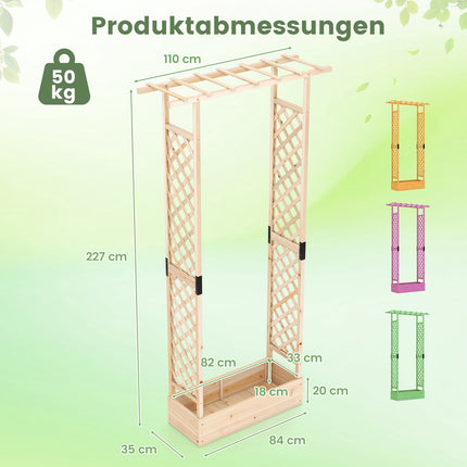 Vertical Planter Box with Trellis and Hanging Roof
