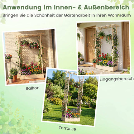 Vertical Planter Box with Trellis and Hanging Roof