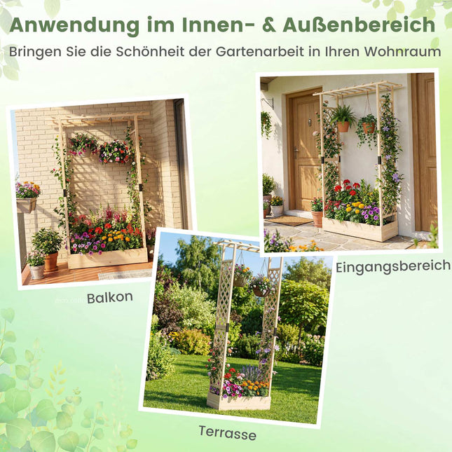 Vertical Planter Box with Trellis and Hanging Roof