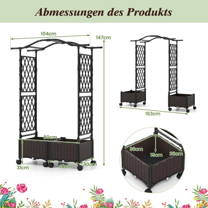 Vertical Planter with Trellis & Self-Watering System