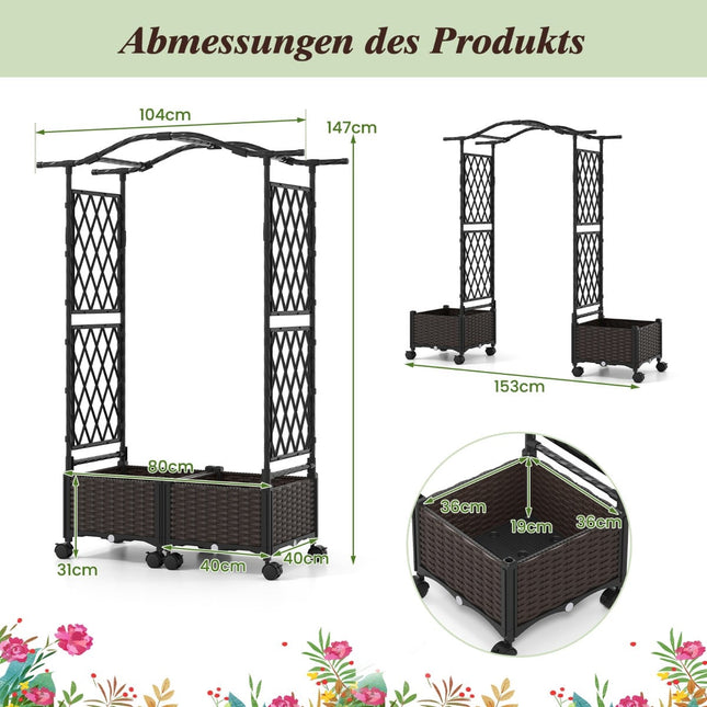 Vertical Planter with Trellis & Self-Watering System