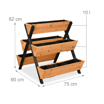 Vertical Raised Garden Bed with 5 Fir Wood Planters