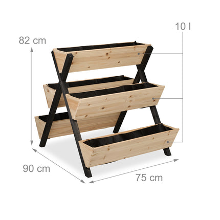 Vertical Raised Garden Bed with 5 Fir Wood Planters