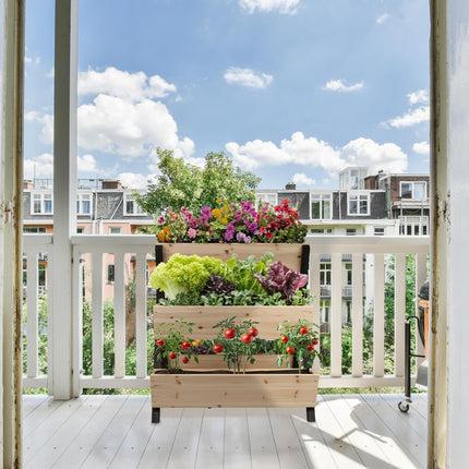 Vertical Raised Garden Bed with 5 Fir Wood Planters