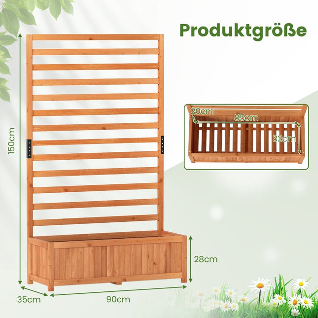 Vertical Spruce Planter Box with Trellis & Drainage