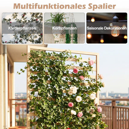 Vertical Spruce Wood Planter with Trellis & Drainage