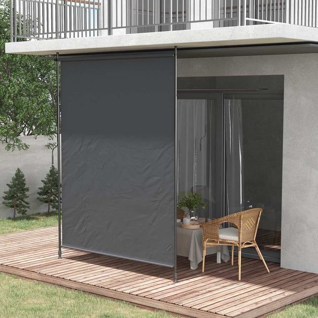 Vertical Awning 200x292 cm, Adjustable Gray Aluminium