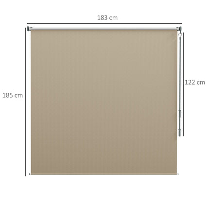 Beige Blackout Outdoor roller blind, 183 x 185 cm, Privacy screen