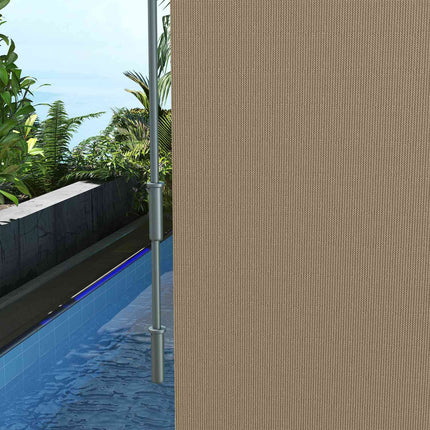 Beige Blackout Outdoor roller blind, 183 x 185 cm, Privacy screen