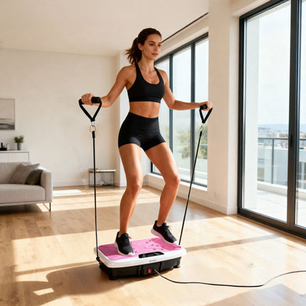 Vibrating Platform with Resistance Bands, 6 Programs