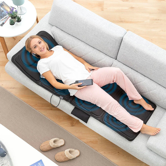 Vibration Massage Mattress with Heat, 10 Motors, Remote