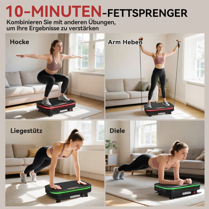 Vibration Plate for Fitness, Bluetooth, 99 Speeds, Black