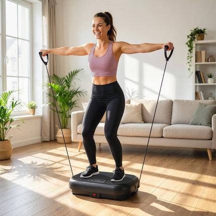 Vibration Plate with 120 Levels, Remote, LED Display, Black