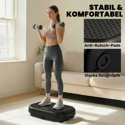 Vibration Plate with 120 Levels, Remote, LED Display, Black