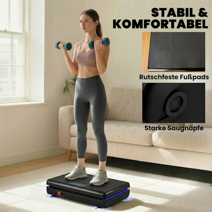 Vibration Plate with 120 Levels, Resistance Bands, LED Display