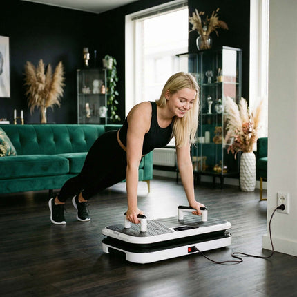 Vibration Platform with Push-Up Bars, Bluetooth, 5 Programs