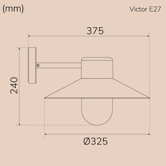 Victor Wall light E27 socket IP44 White