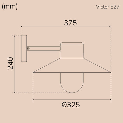Victor Wall luminaire E27 socket IP44 Anthracite