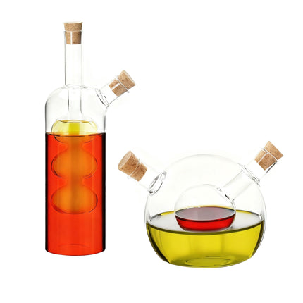 Vinegar & Oil Dispenser Set, 2-in-1 Borosilicate Glass