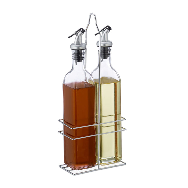 Vinegar and oil dispenser on the shelf