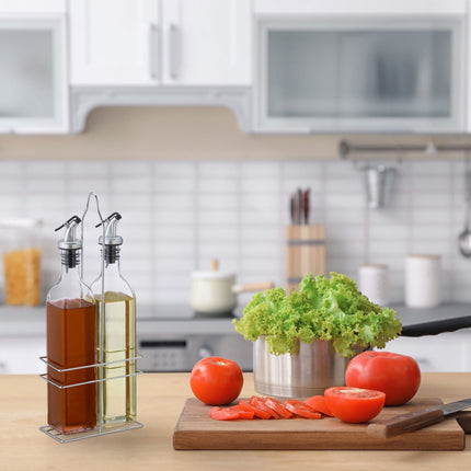 Vinegar and oil dispenser on the shelf