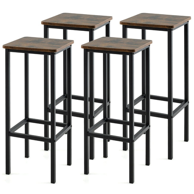 Vintage Bar Stools Set of 4, 100kg Capacity, 72cm Seat Height