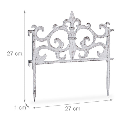 Vintage Garden Bed Fence, 10 Cast Iron Panels