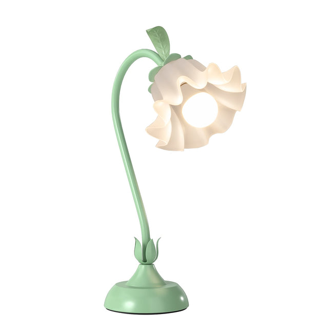 Vintage Nightstand Lamp with Lily of the Valley Shade
