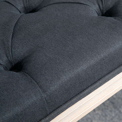 Dark gray upholstered bench - 80x40x43 cm, linen, 120 kg capacity