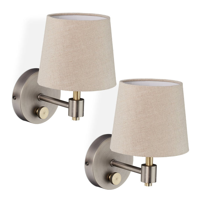 Vintage Wall Lamps, 2-Pack, Dimmable, Adjustable Brightness
