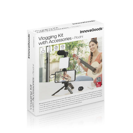 Vlogging Kit with Light, Microphone and Remote Control Plodni InnovaGoods 6 Pieces