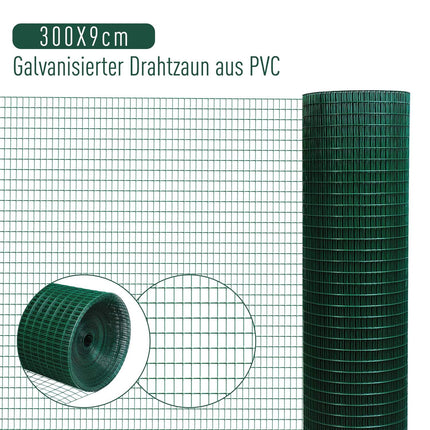 Flexible dark green PVC volute net, 0.9x30M protective