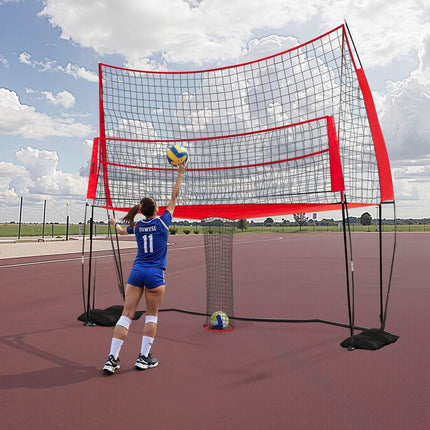 Volleyball Training Net System, 2-in-1, Adjustable, Ball Return